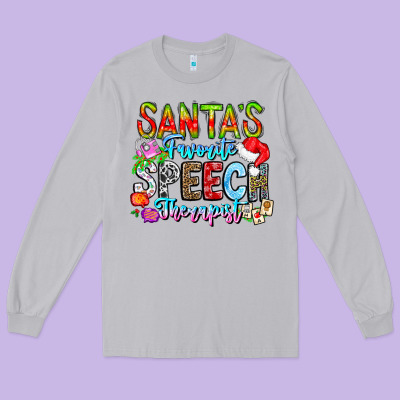 Festive Speech Therapist Tribute Long Sleeve Tee Designed By Cowhidedigitalart