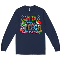 Navy festive speech therapist tribute Long Sleeve Tee - CowhideDigitalArt
