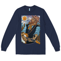 Navy nathaniel rateliff müsïc Long Sleeve Tee - linhVisuals