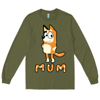 Army Green bluey mom Long Sleeve Tee - linhVisuals