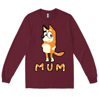 Burgundy bluey mom Long Sleeve Tee - linhVisuals