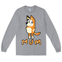 Heather Grey bluey mom Long Sleeve Tee - linhVisuals
