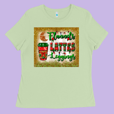 Flannels Lattes Leggings Tumbler Ladies Tee Designed By Bundleandbundleshop