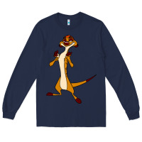 Navy Timon Funny Long Sleeve Tee - linhVisuals