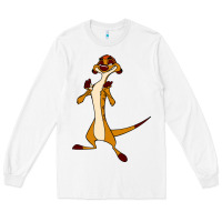 White Timon Funny Long Sleeve Tee - linhVisuals