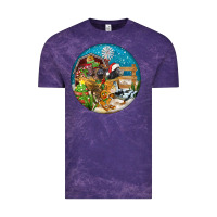 Cloud Purple Christmas  farm animals Vintage Tee - FaDigitalArtStudio