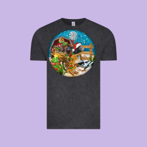 Christmas  Farm Animals Vintage Tee Designed By Fadigitalartstudio
