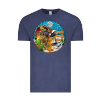 Vintage Denim Christmas  farm animals Vintage Tee - FaDigitalArtStudio