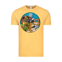 Vintage Mustard Christmas  farm animals Vintage Tee - FaDigitalArtStudio