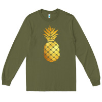 Army Green gold pineapple Long Sleeve Tee - linhVisuals
