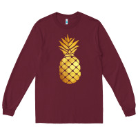 Burgundy gold pineapple Long Sleeve Tee - linhVisuals