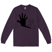 Plum rabbit hand shadow Long Sleeve Tee - linhVisuals