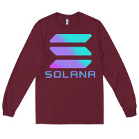 Burgundy solana cryptocurrency solana Long Sleeve Tee - linhVisuals