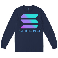Navy solana cryptocurrency solana Long Sleeve Tee - linhVisuals