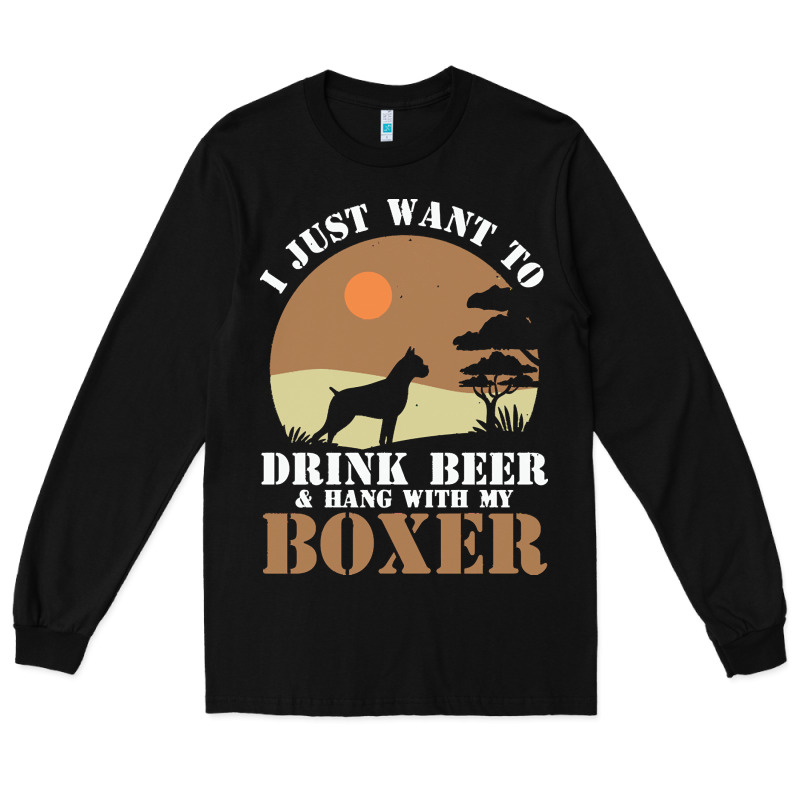 Boxer Beer Dog Lover T  Shirt Boxer Beer Dog Lover T  Shirt Long Sleeve Tee by linhVisuals | Teevron