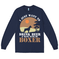 Navy boxer beer dog lover t  shirt boxer beer dog lover t  shirt Long Sleeve Tee - linhVisuals