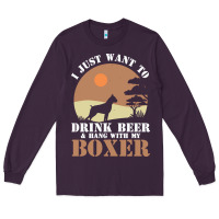 Plum boxer beer dog lover t  shirt boxer beer dog lover t  shirt Long Sleeve Tee - linhVisuals