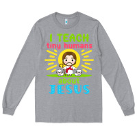 Heather Grey i teach tiny humans about jesus Long Sleeve Tee - linhVisuals