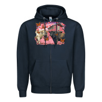 Navy valentine's day barn and black angus with charolais Zipper Hoodie - RanaPortraitStore
