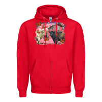 Red valentine's day barn and black angus with charolais Zipper Hoodie - RanaPortraitStore