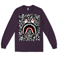 Plum Bape Shark Army Long Sleeve Tee - linhVisuals