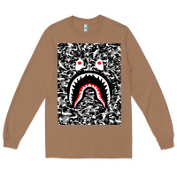 Toasted Coconut Bape Shark Army Long Sleeve Tee - linhVisuals