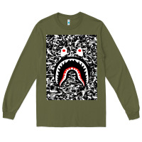 Army Green Bape Shark Army Long Sleeve Tee - linhVisuals