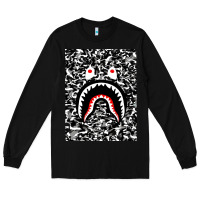 Black Bape Shark Army Long Sleeve Tee - linhVisuals