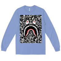 Colony Blue Bape Shark Army Long Sleeve Tee - linhVisuals