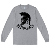 Heather Grey democracy Long Sleeve Tee - linhVisuals