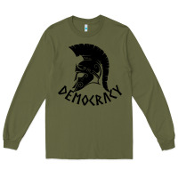 Army Green democracy Long Sleeve Tee - linhVisuals