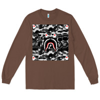 Chestnut Bape Shark Army Long Sleeve Tee - linhVisuals