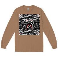 Toasted Coconut Bape Shark Army Long Sleeve Tee - linhVisuals
