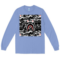 Colony Blue Bape Shark Army Long Sleeve Tee - linhVisuals