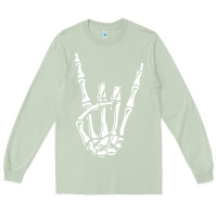 Matcha rock on skeleton hand Long Sleeve Tee - linhVisuals