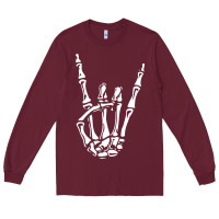Burgundy rock on skeleton hand Long Sleeve Tee - linhVisuals