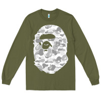 Army Green Gorilla Head Shot Long Sleeve Tee - linhVisuals