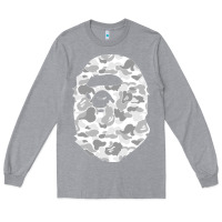 Heather Grey Gorilla Head Shot Long Sleeve Tee - linhVisuals