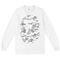 White Gorilla Head Shot Long Sleeve Tee - linhVisuals