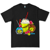 Black Softball Frappe Coffee Premium Tee - FaDigitalArtStudio