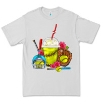 Dove Grey Softball Frappe Coffee Premium Tee - FaDigitalArtStudio