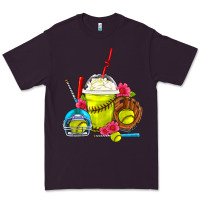 Plum Softball Frappe Coffee Premium Tee - FaDigitalArtStudio