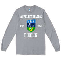 Heather Grey university college dublin Long Sleeve Tee - linhVisuals