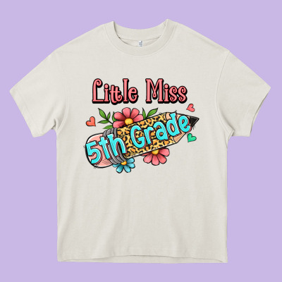 Little Miss Fifth Grade Heavy Core Tee Designed By Jasminsmagicworld