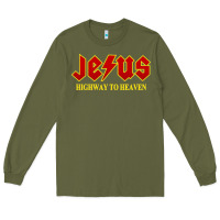 Army Green jesus rocks highway to heaven Long Sleeve Tee - linhVisuals