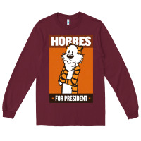 Burgundy hobbes for president Long Sleeve Tee - linhVisuals