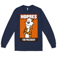 Navy hobbes for president Long Sleeve Tee - linhVisuals