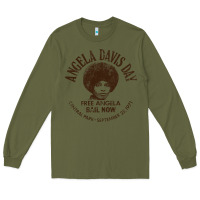 Army Green angela davis day 70s black rights Long Sleeve Tee - linhVisuals