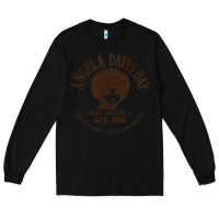 Black angela davis day 70s black rights Long Sleeve Tee - linhVisuals
