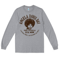 Heather Grey angela davis day 70s black rights Long Sleeve Tee - linhVisuals